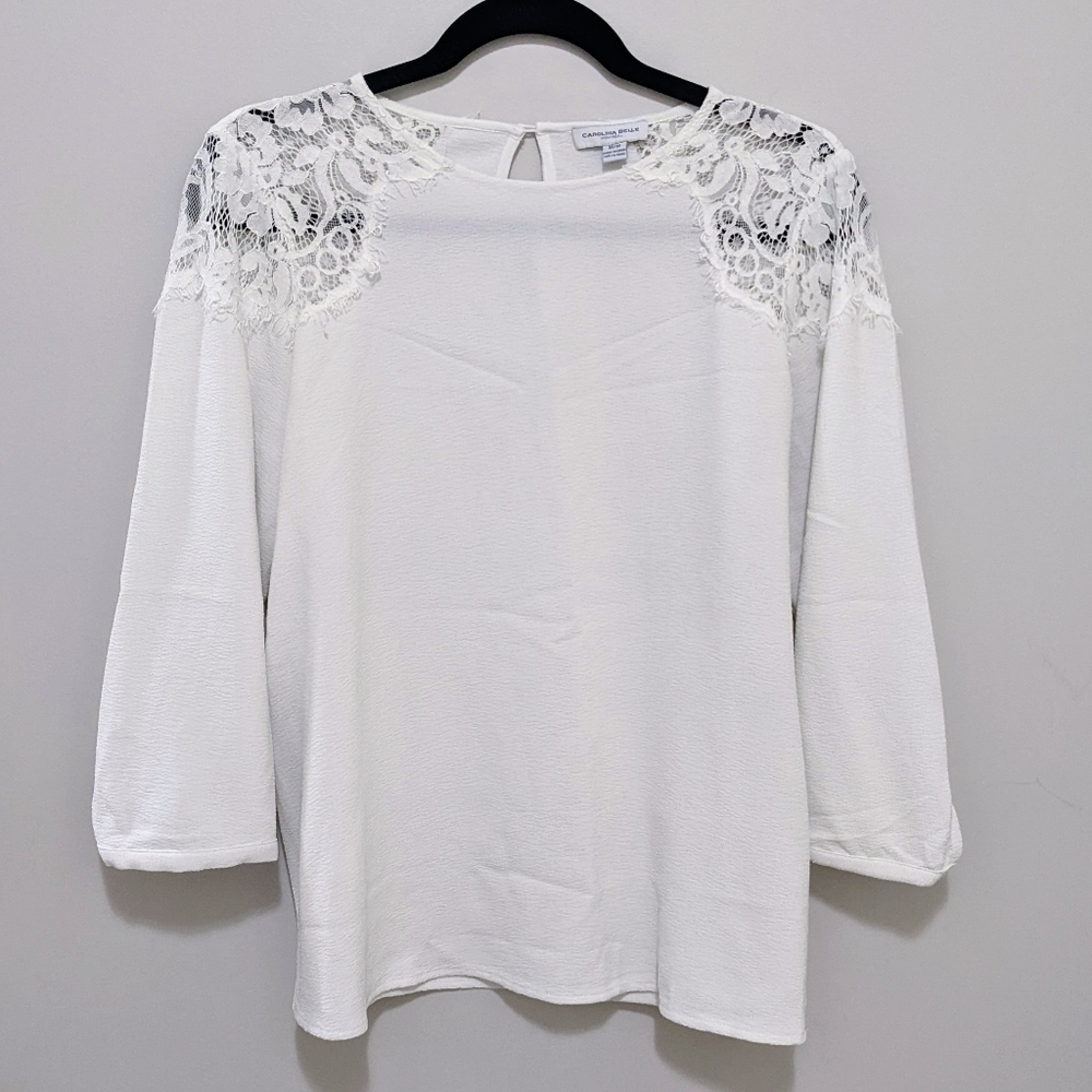 Lace shoulder top